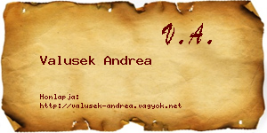 Valusek Andrea névjegykártya